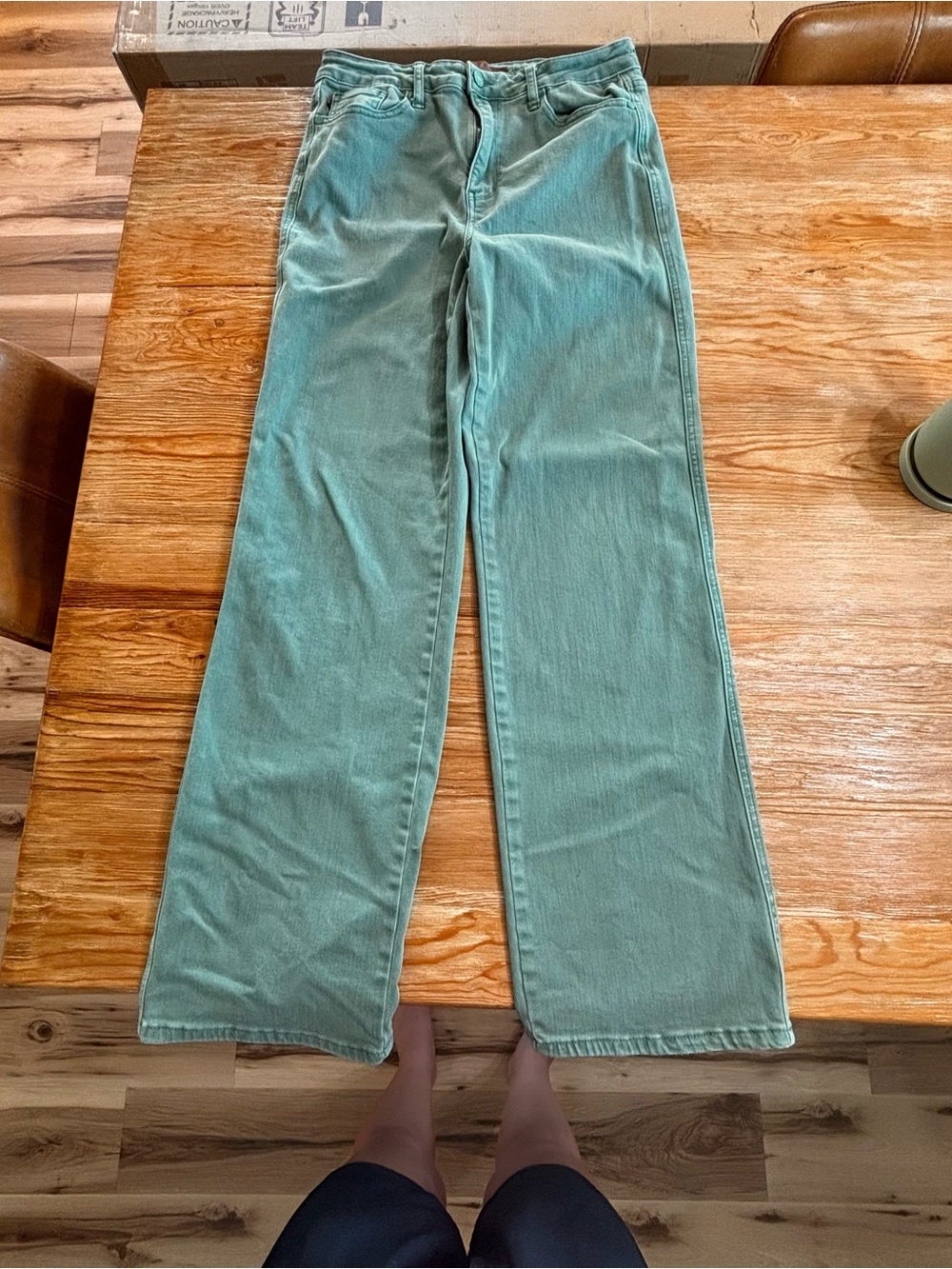 Judy Blue Jeans 11/30 High Waist Sea Green Straight Style Jb88621 Pants - Picture 7 of 7